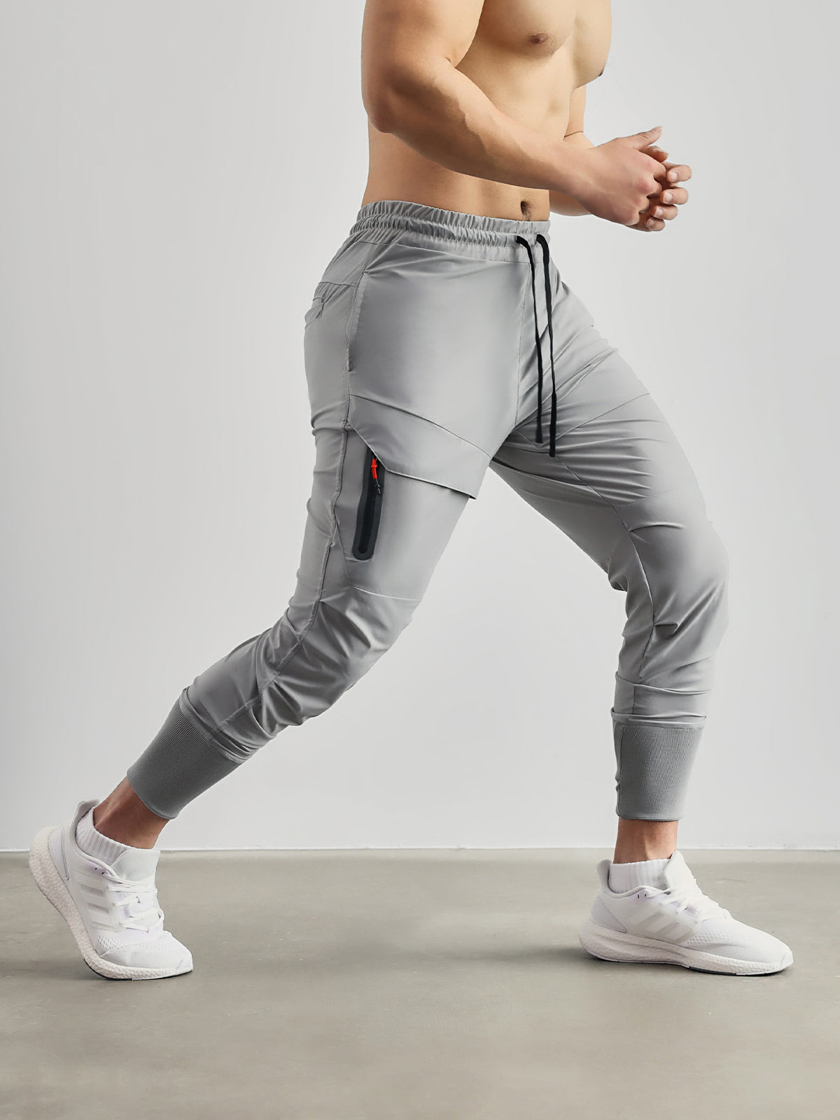Jogginghose – Herren-Jogginghose mit elastischem Bund und Stretchanteil-Grau-S-Chaps Herrenmode
