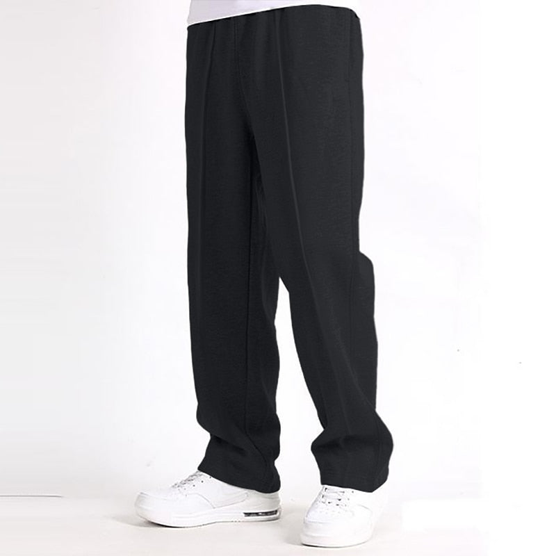 Jogginghosen mit geradem Bein | Lässig | Locker sitzend | Sweatpants | Jogginghosen für Männer-Schwarz-S-Chaps Herrenmode