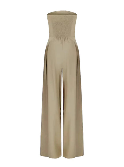 Damen Jumpsuit dunkelblau Elegant weites Bein