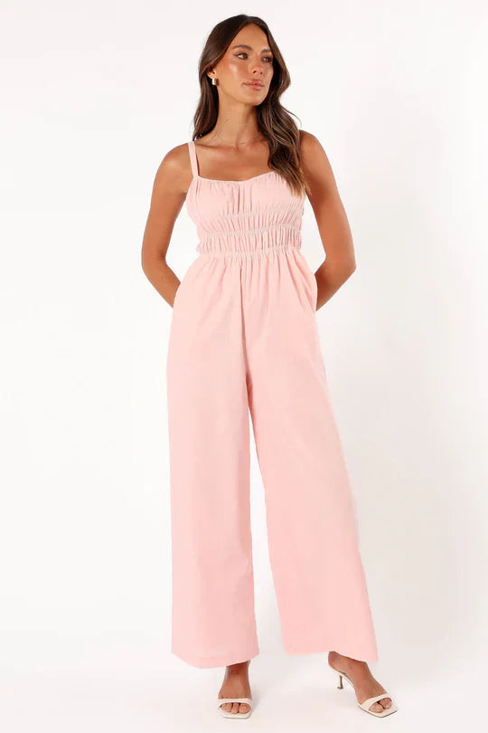Eleganter Frauen Jumpsuit Ärmellos Weite Beine