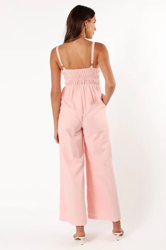 Eleganter Frauen Jumpsuit Ärmellos Weite Beine