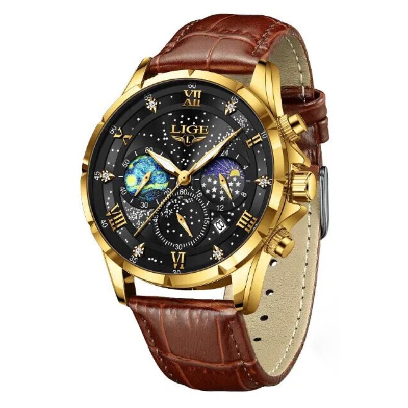 Herren Armbanduhr Edelstahl Chronograph