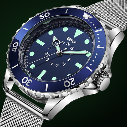 Herren Taucheruhr Wasserdicht Militärstyling Schwarz