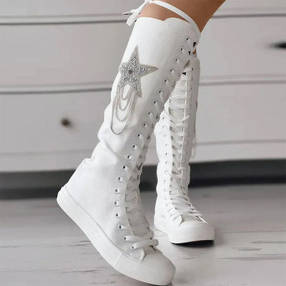 Lederstiefel Quasten Schnürstiefel Frauen Stiefel