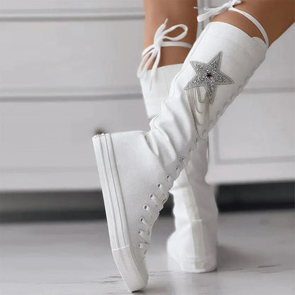 Lederstiefel Quasten Schnürstiefel Frauen Stiefel