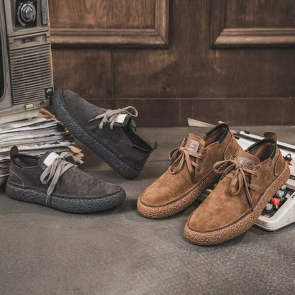 Herren Leder-Schuhe Nubuk Weich Komfortabel Elegant