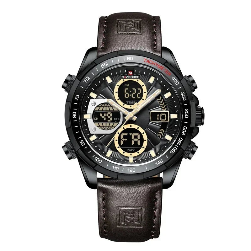 Herren Armbanduhr Edelstahl Marine Chrono