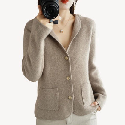Damen Wollcardigan Knöpfe Elegantes Design