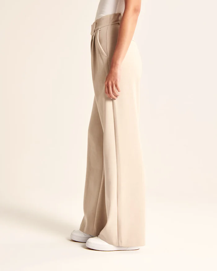 Hohe Taille Hosen Elegante Weite Damenhosen
