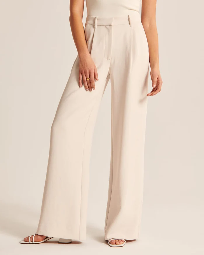 Hohe Taille Hosen Elegante Weite Damenhosen