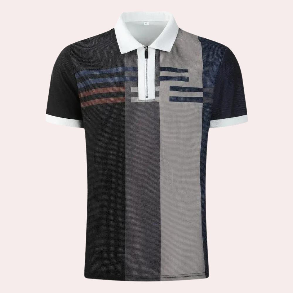 Herren Polo-Shirt atmungsaktiv Sportlich Elegant Reißverschluss