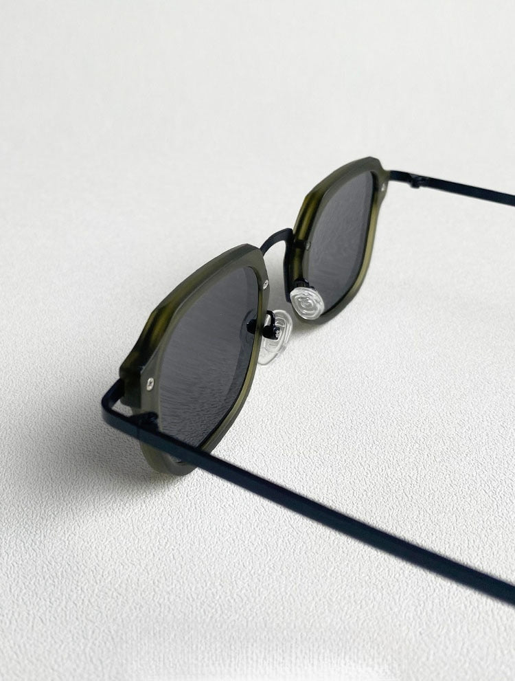 Herren Sonnenbrille Klassisch Echtleder Schwarz