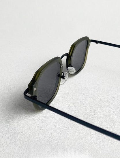 Herren Sonnenbrille Klassisch Echtleder Schwarz