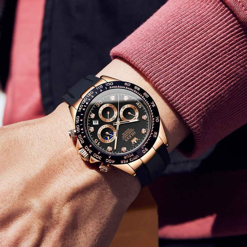 Herren Armbanduhr Edelstahl Elegante Analog
