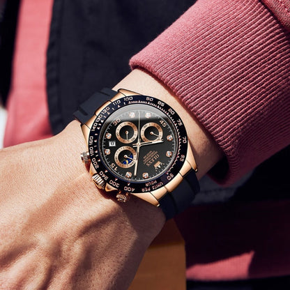 Herren Armbanduhr Edelstahl Elegante Analog