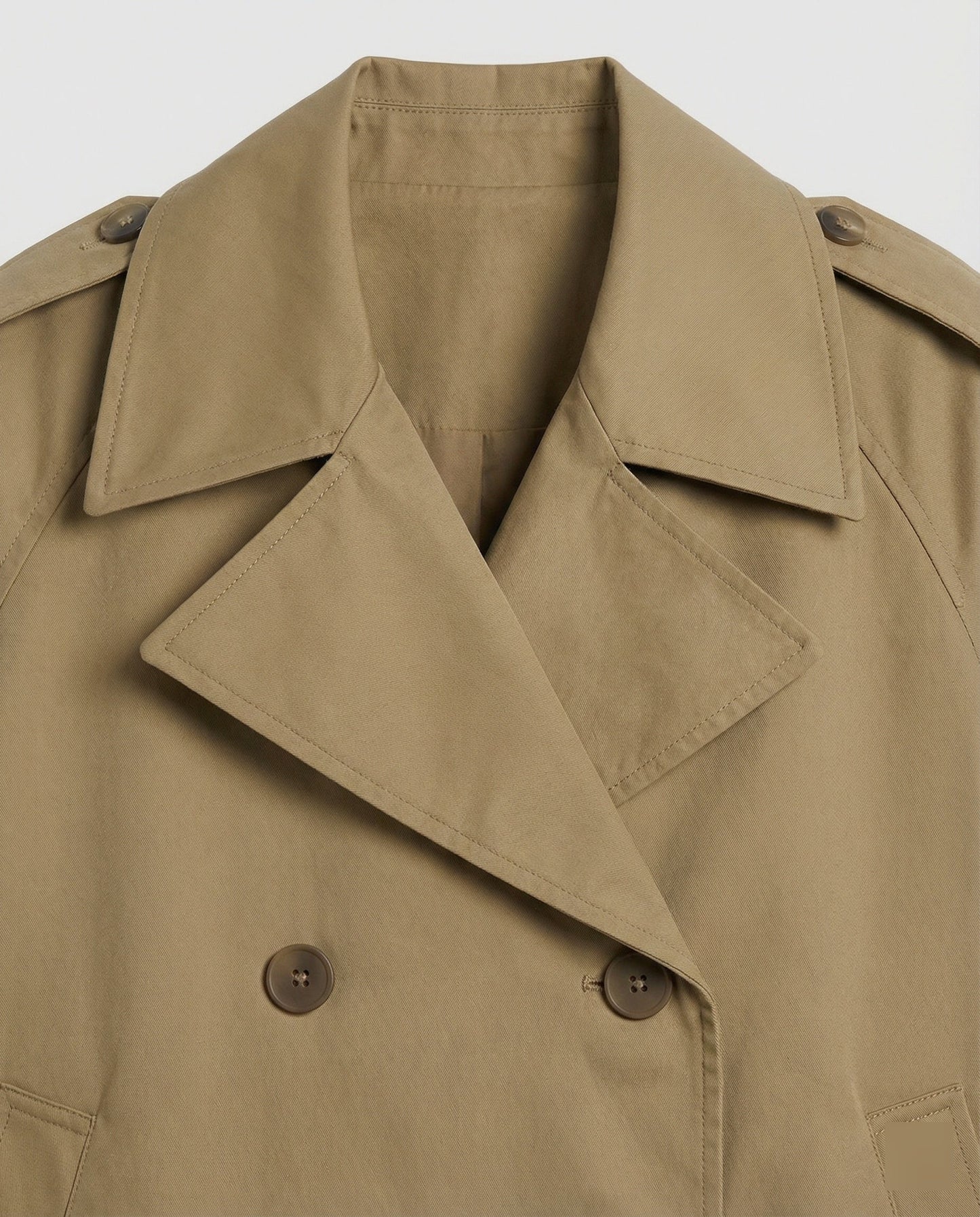 Damen Trenchcoat Kurz Oversize Beige Herbstjacke