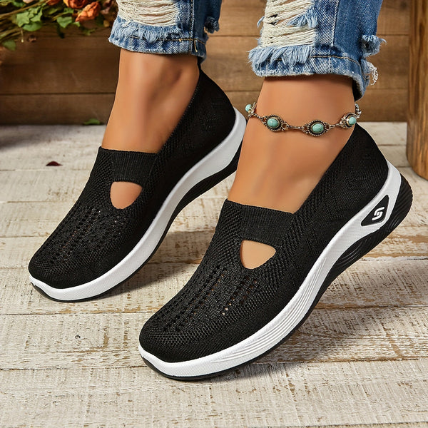 Damen Sneaker Strick Slip-On Bequem - BerlinGlamour
