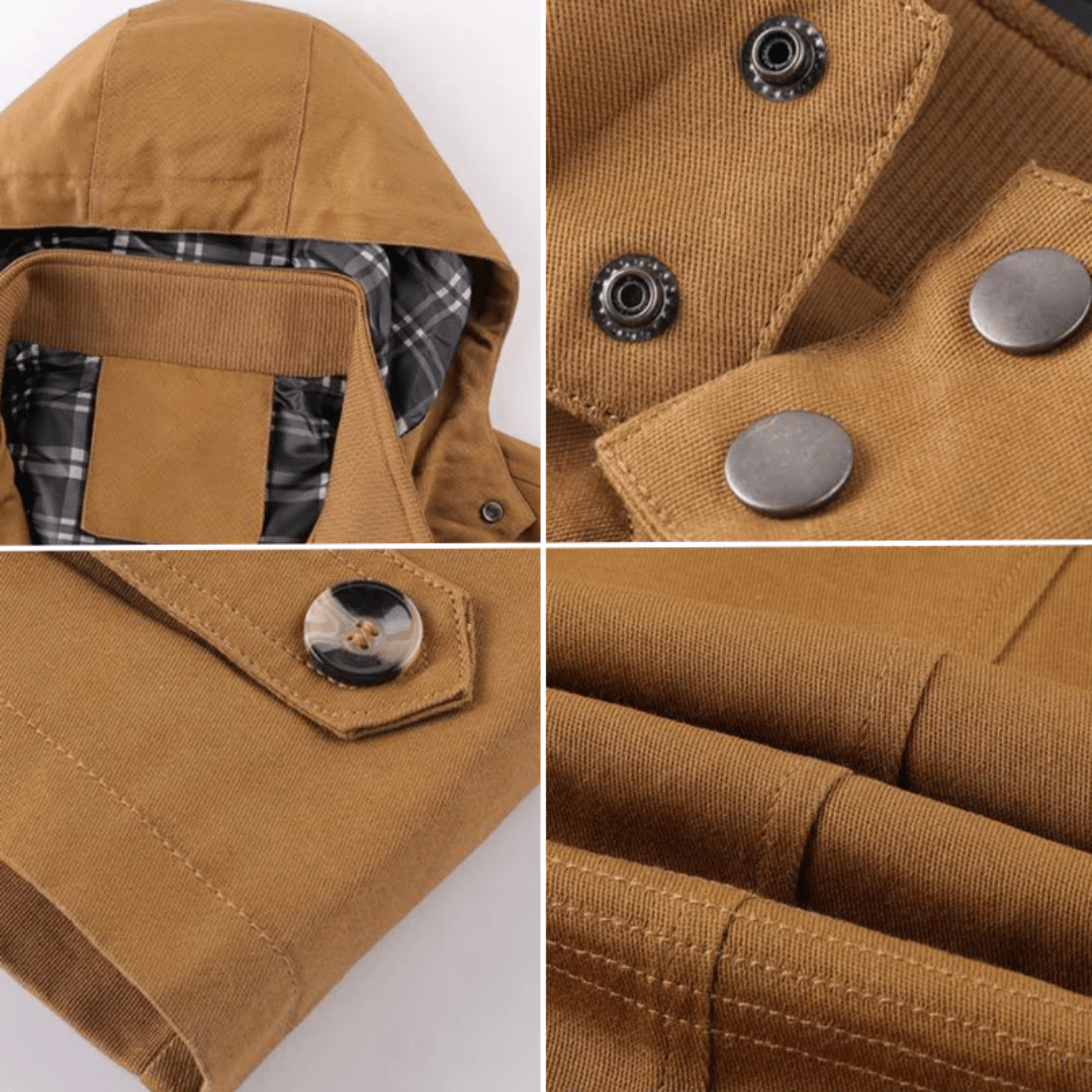 Kapuzenjacke - Winddichte einreihige Jacke mit Reißverschluss für Männer-Chaps Herrenmode