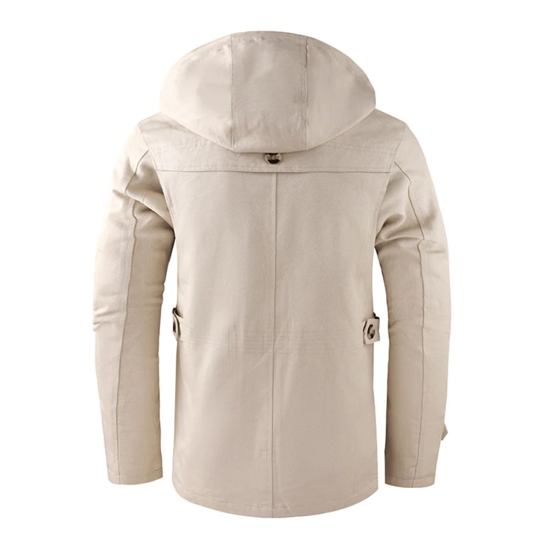Kapuzenjacke - Winddichte einreihige Jacke mit Reißverschluss für Männer-Chaps Herrenmode