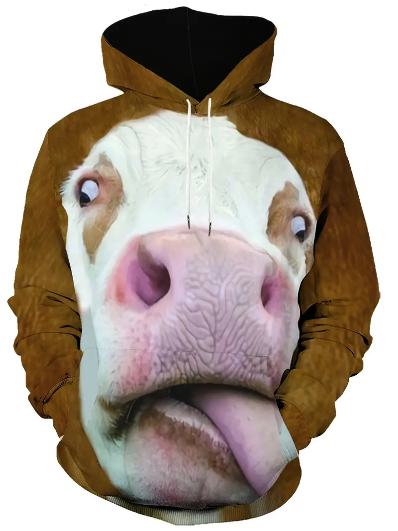 Kapuzenpullover Kuhmuster Lustig Herren Pullover Mit Kapuze - BerlinGlamour