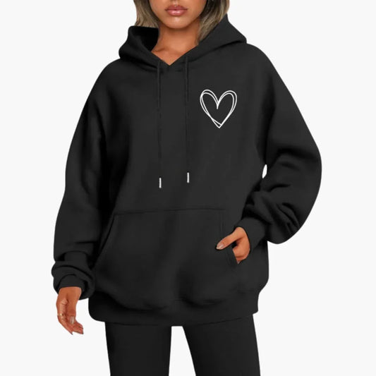 Kapuzensweatshirt mit Kängurutasche für Damen 0