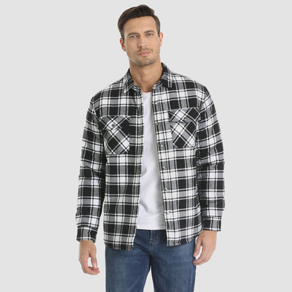 Herren Karierte Steppjacke Mit Knöpfen Warm - BerlinGlamour