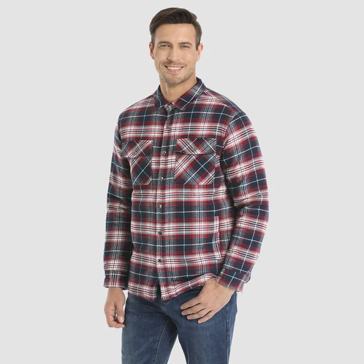 Herren Flanelljacke Kariert Zugeknöpft Steppjacke - BerlinGlamour