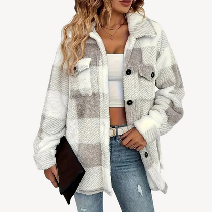 Karierte Fleecejacke für Damen | Loravelle 1