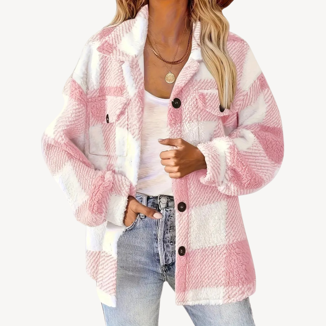 Karierte Fleecejacke für Damen | Loravelle 3