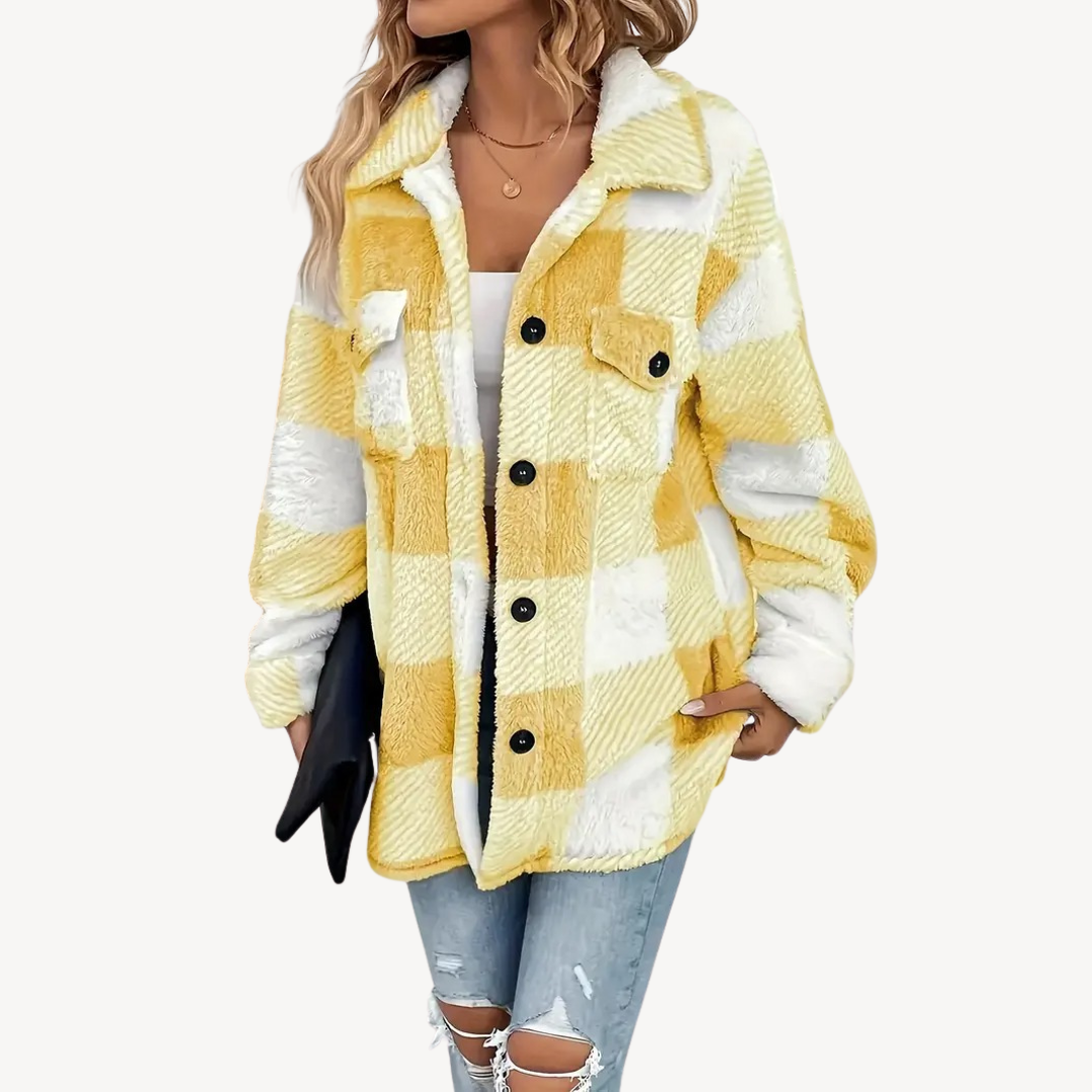 Karierte Fleecejacke für Damen | Loravelle 4