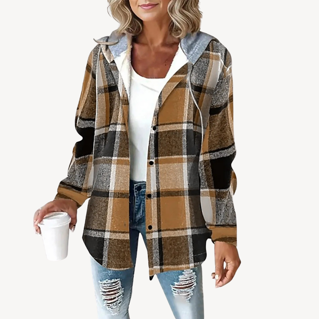 Karierte Hemdjacke mit Kapuze | Loravelle 1