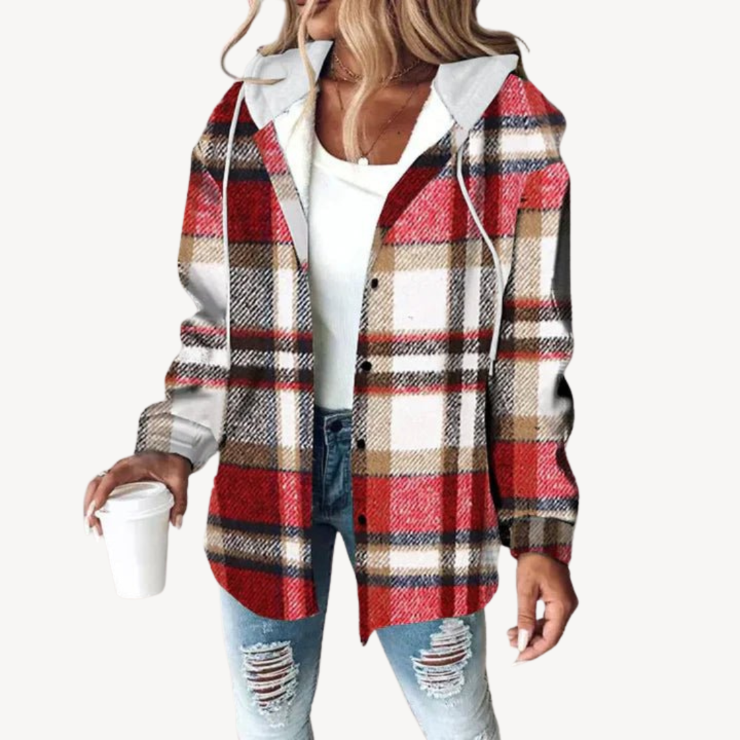 Karierte Hemdjacke mit Kapuze | Loravelle 2