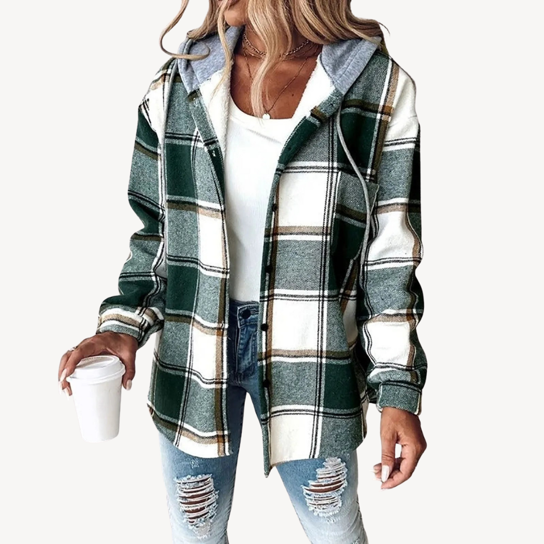 Karierte Hemdjacke mit Kapuze | Loravelle 3