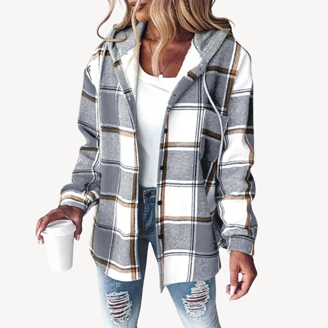 Karierte Hemdjacke mit Kapuze | Loravelle 4