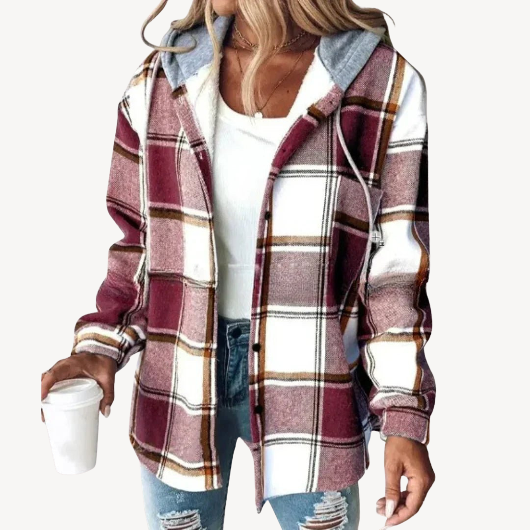 Karierte Hemdjacke mit Kapuze | Loravelle 5