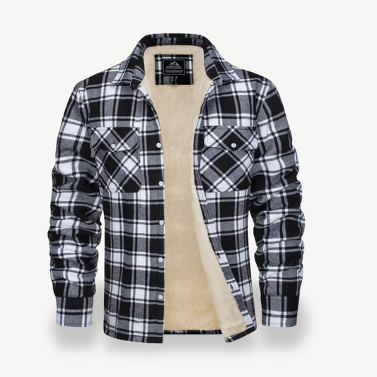 Kariertes Flanellhemd für Herren mit Sherpa-Fleece-Futter | Loravelle 0