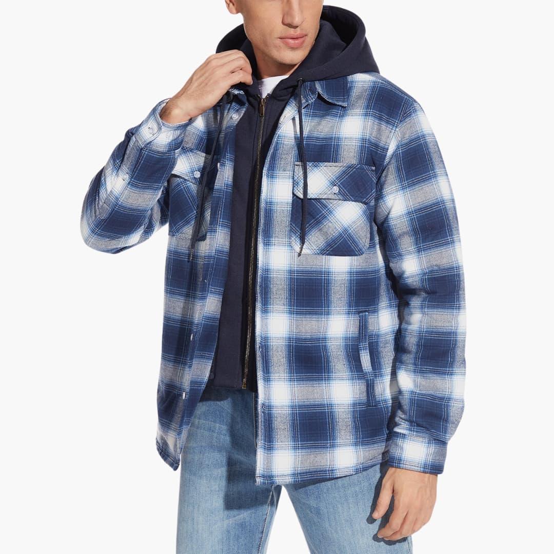 Kariertes Flanelljacke für Herren 7