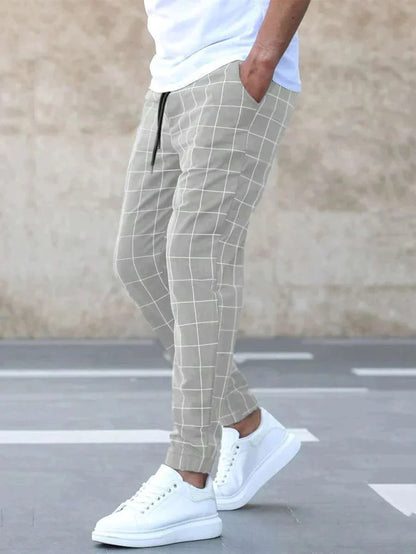 Karohose | Kordelzug | Elastische Knöchelpartie | Jogginghose | Herrenhose-Chaps Herrenmode