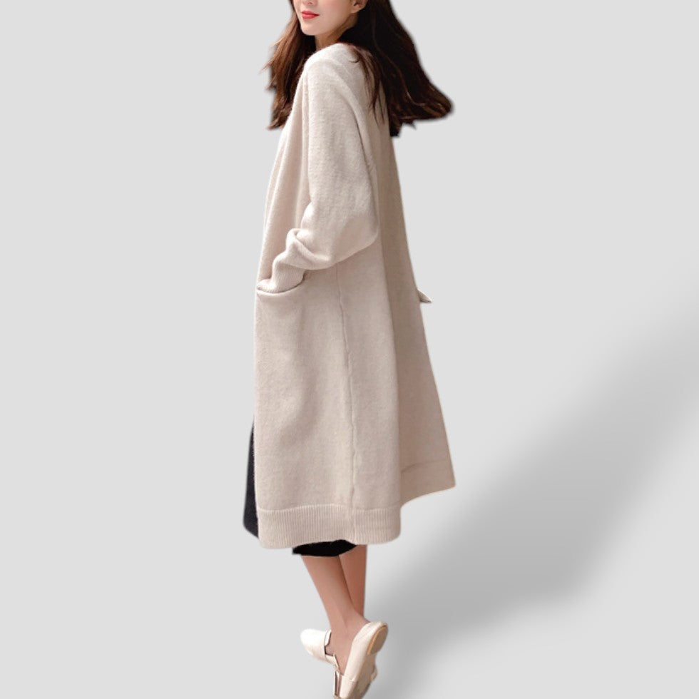 Kaschmir-Cardigan für Damen mit langer offener Vorderseite 1