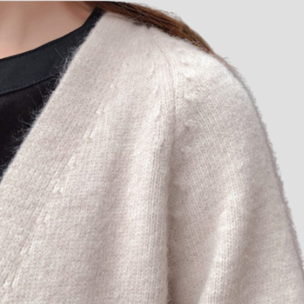 Kaschmir-Cardigan für Damen mit langer offener Vorderseite 3
