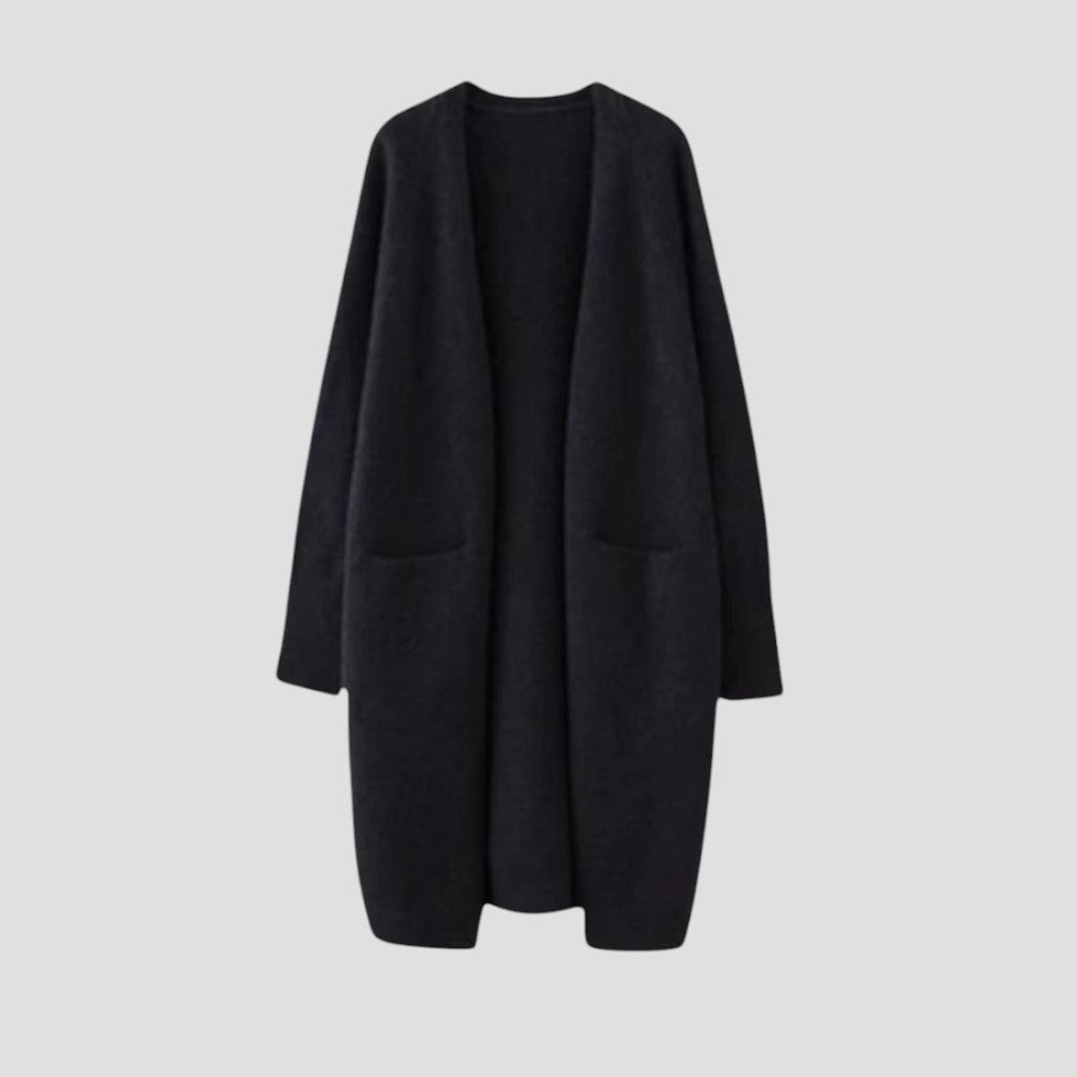 Kaschmir-Cardigan für Damen mit langer offener Vorderseite 5