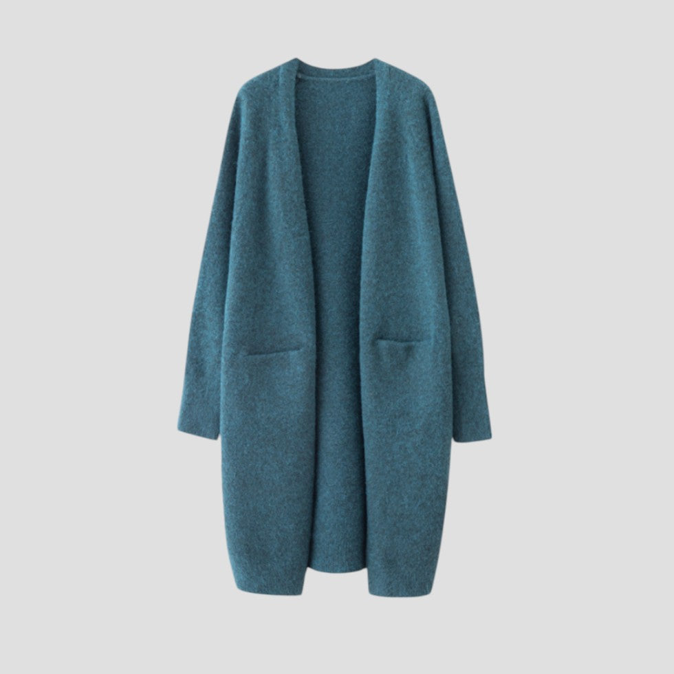 Kaschmir-Cardigan für Damen mit langer offener Vorderseite 6