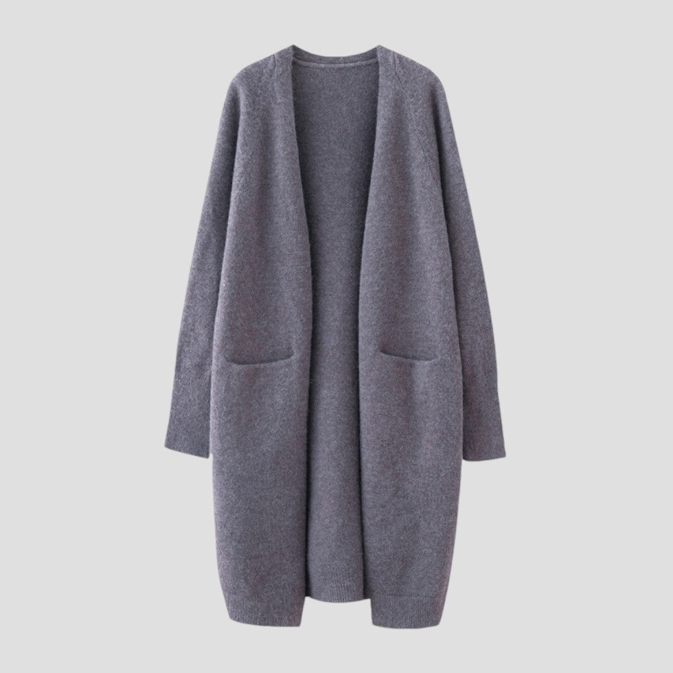Kaschmir-Cardigan für Damen mit langer offener Vorderseite 7