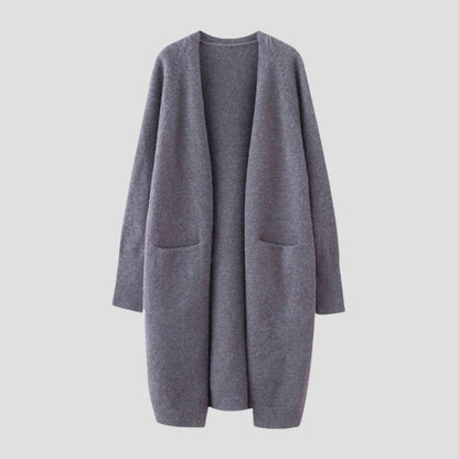 Kaschmir-Cardigan für Damen mit langer offener Vorderseite 7