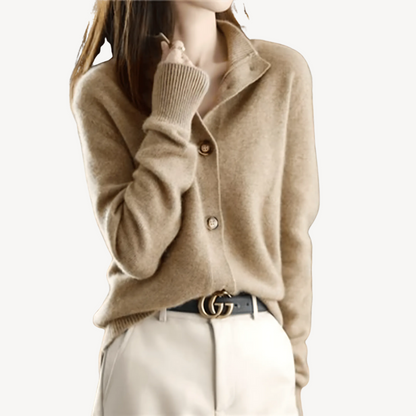 Kaschmir-Pullover mit Button-Down-Kragen | Loravelle 0