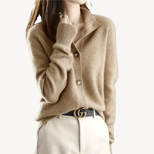 Kaschmir-Pullover mit Button-Down-Kragen | Loravelle 0