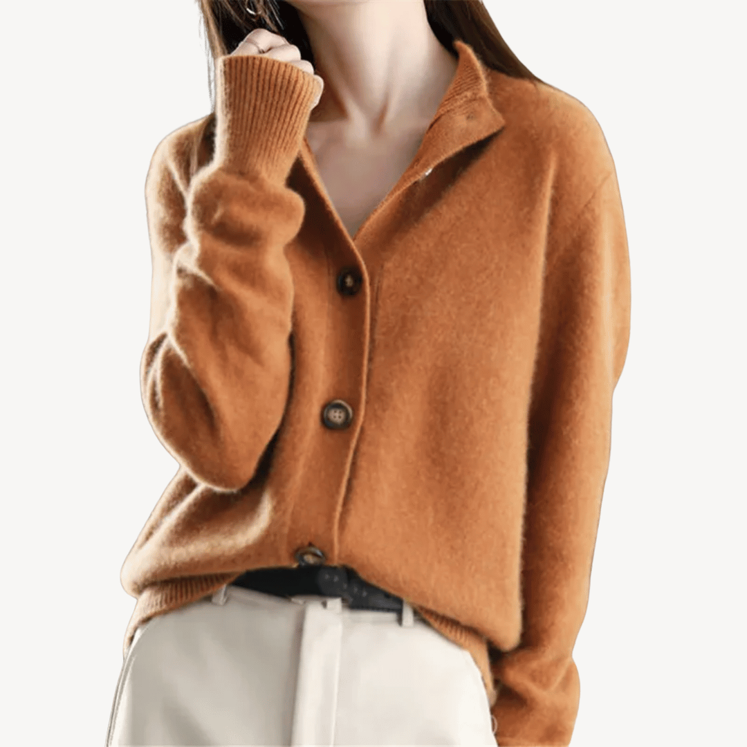 Kaschmir-Pullover mit Button-Down-Kragen | Loravelle 1