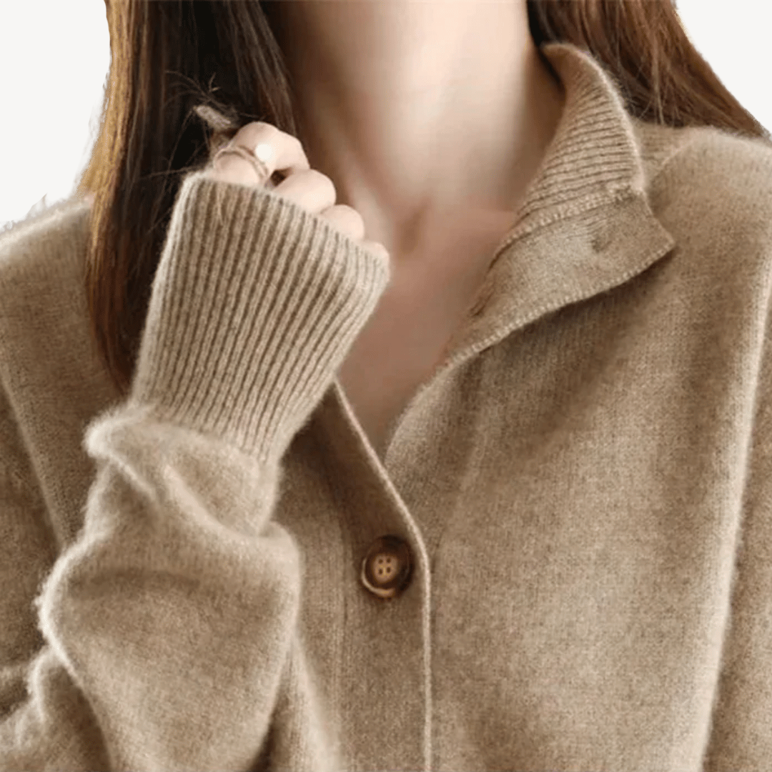 Kaschmir-Pullover mit Button-Down-Kragen | Loravelle 4