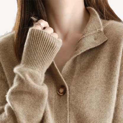Kaschmir-Pullover mit Button-Down-Kragen | Loravelle 4