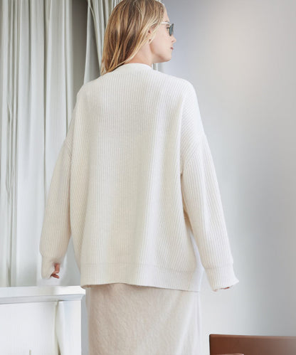 Damen Strickjacke Oversized mit Knöpfen Groß